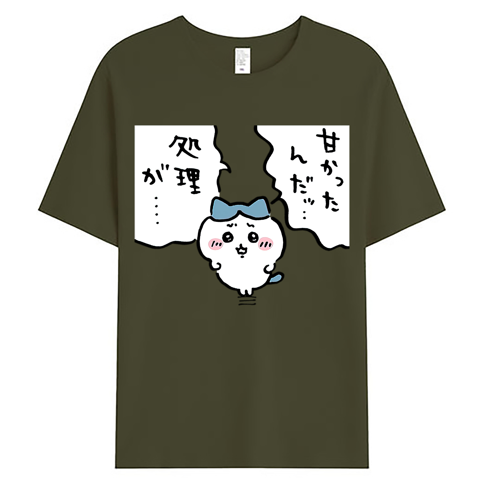 （画像用） ちいかわ ハチワレ Chii-kawa hachiware 綿100％ メンズ半袖Tシャツ｜肌触りやわらか＆通気性